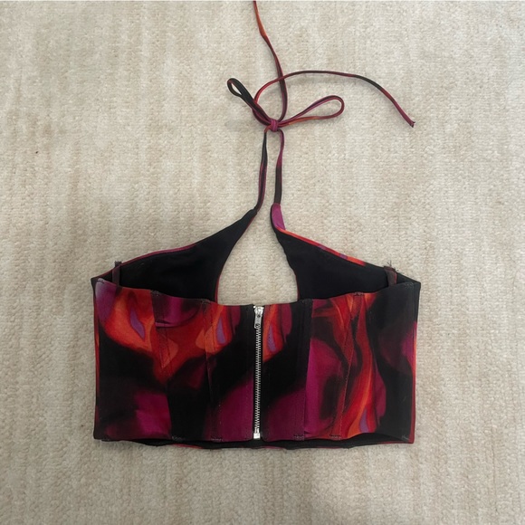 Wildfox Fantasy World Bustier Pink Flame Print S - Picture 6 of 8